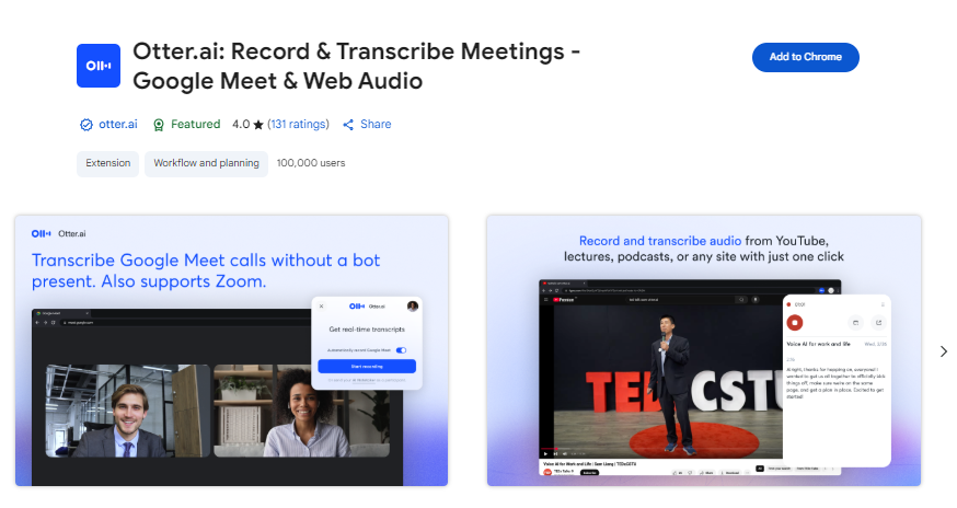 Otter.ai Chrome Plugin
