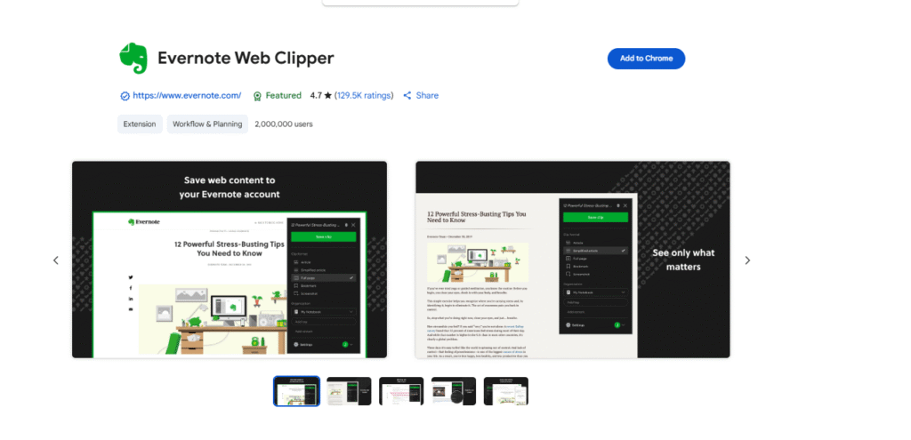 Evernote Web Clipper+AI Best suited to