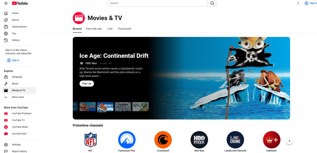 YouTube (Movies & TV)